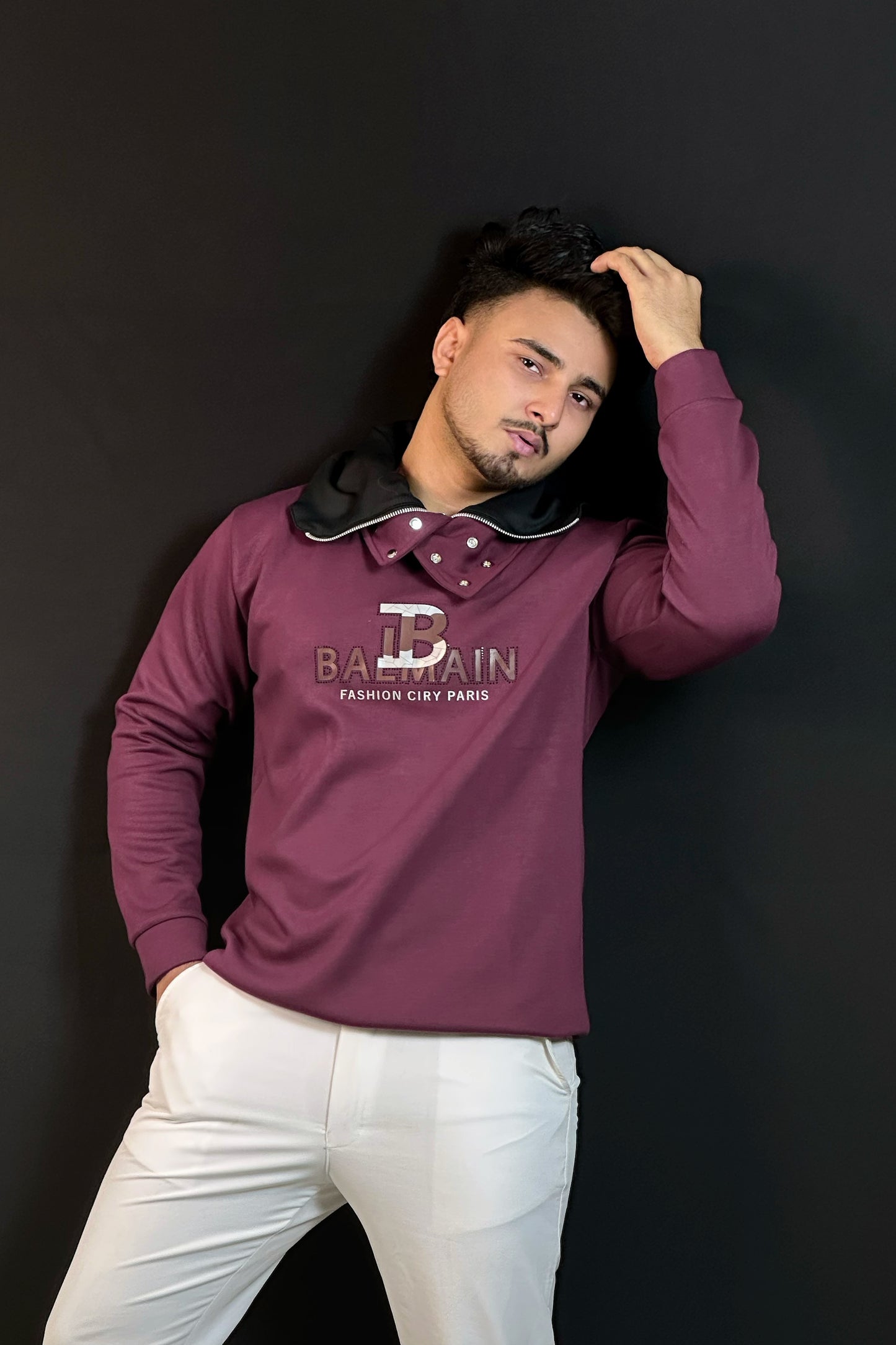 ওয়াইন কালার সোয়েটশার্ট-MASK