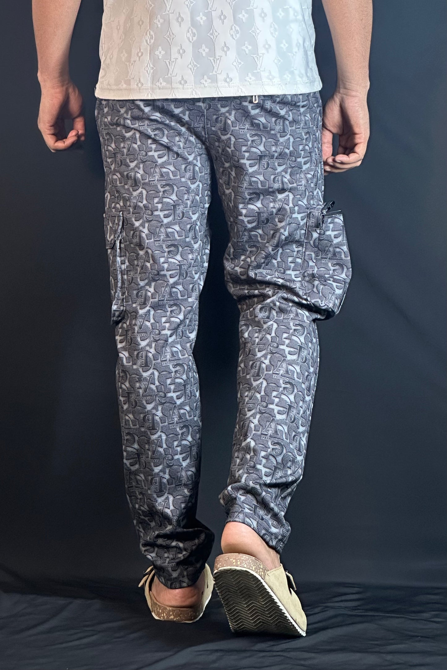 অ্যাশ কালার চায়না কার্গো জগার্স-ABE