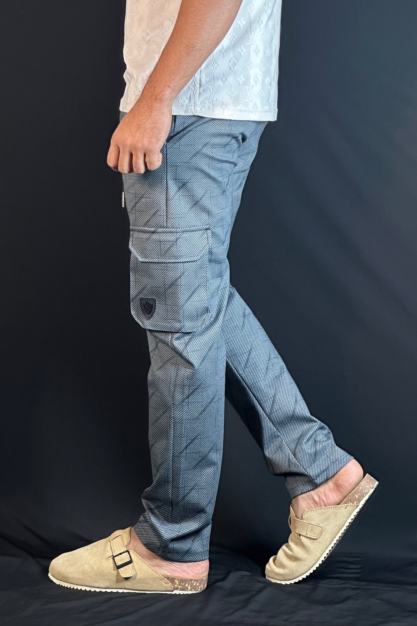 "গ্রে" কালার চায়না কার্গো জগার্স-YOUNG