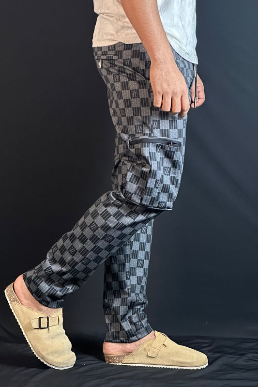 "গ্রে" কালার চায়না কার্গো জগার্স-ZL