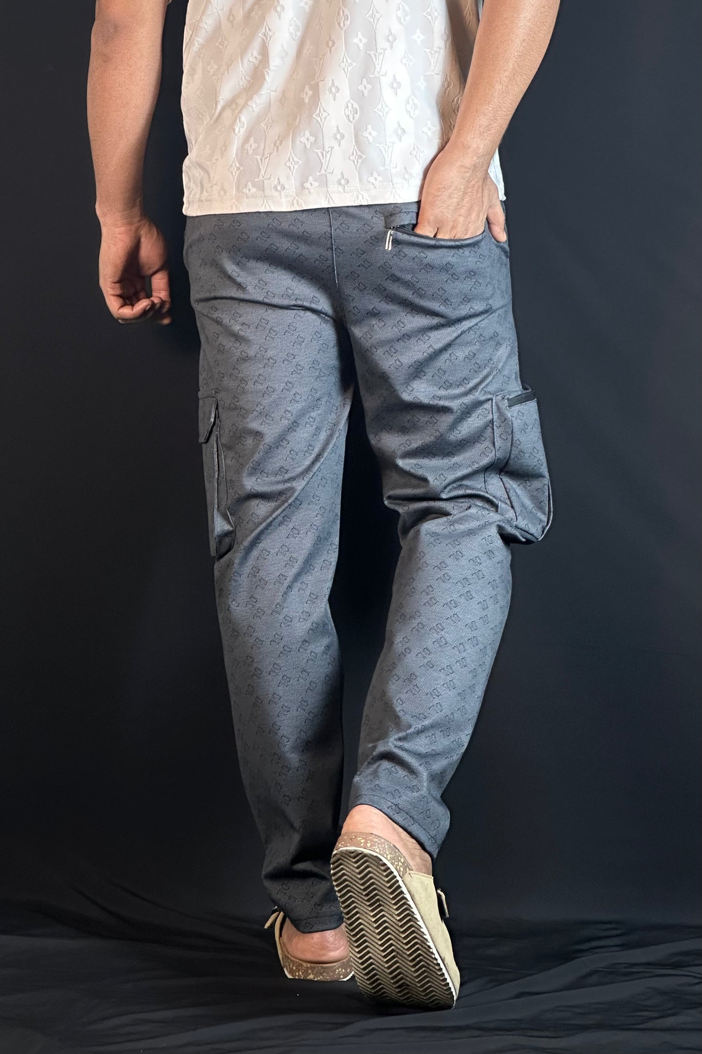 "গ্রে" কালার চায়না কার্গো জগার্স-DL