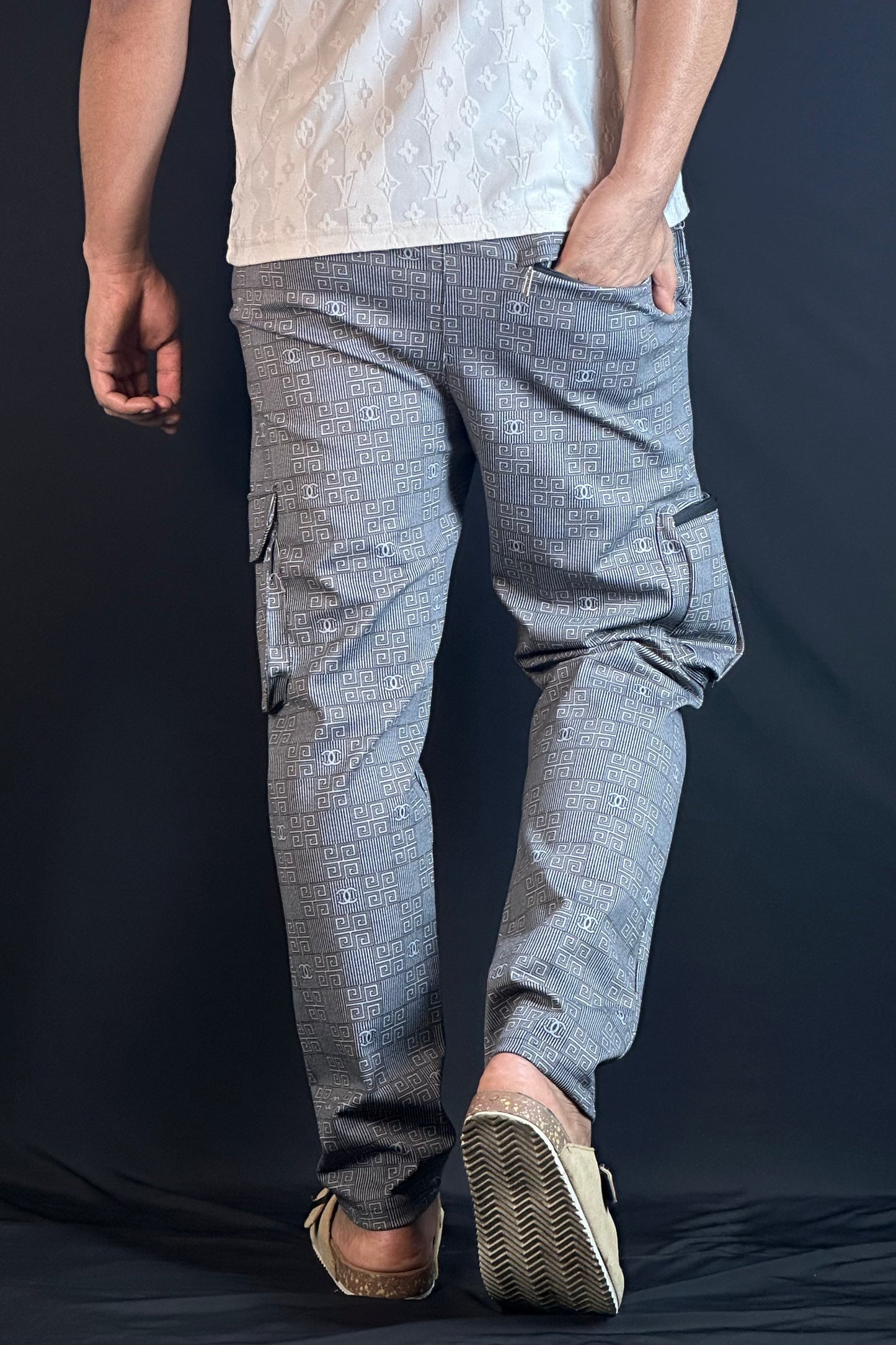 অ্যাশ কালার চায়না কার্গো জগার্স-DG