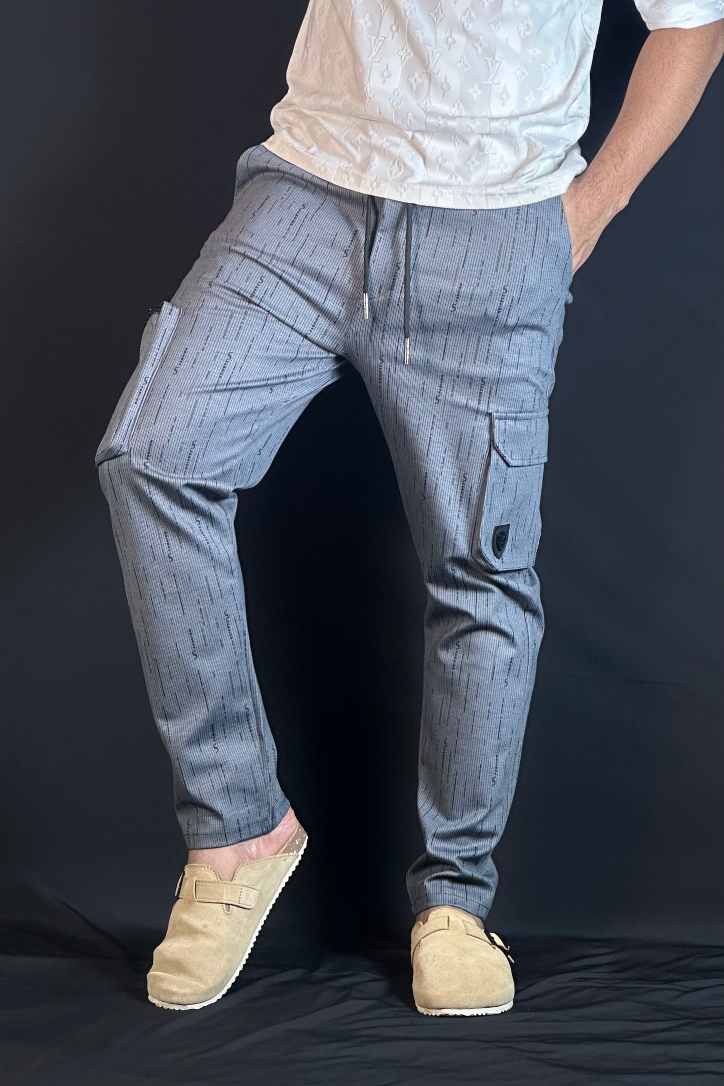 "গ্রে" কালার চায়না কার্গো জগার্স-FASHION