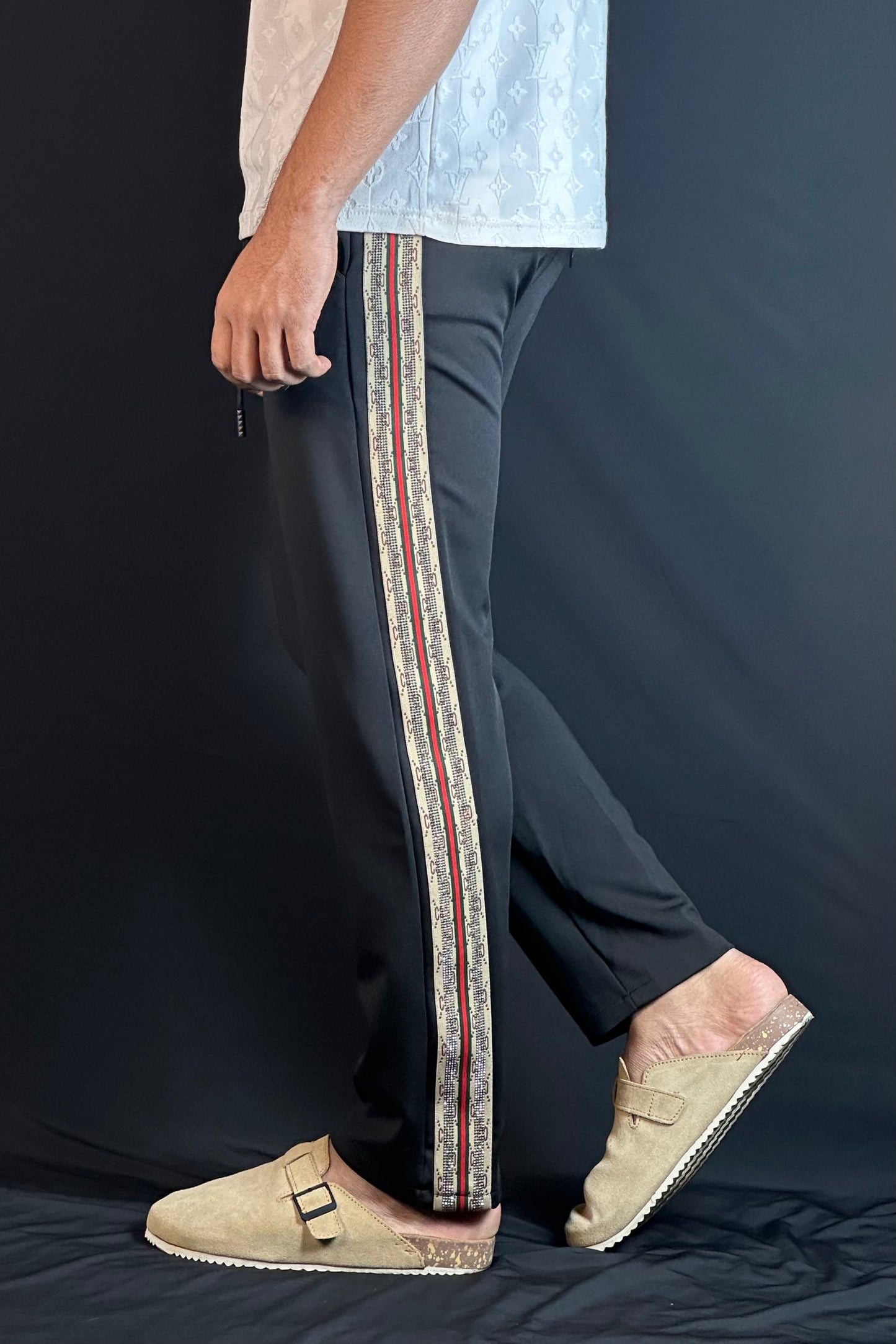 ব্ল্যাক কালার চায়না জগার্স-GStrip