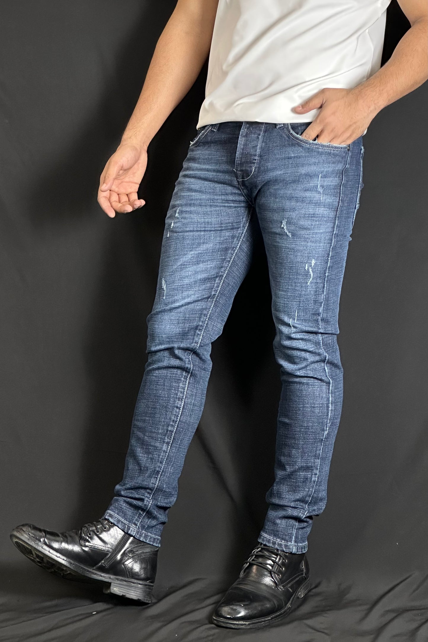 নেভিব্ল কালার জিন্স প্যান্ট-RS