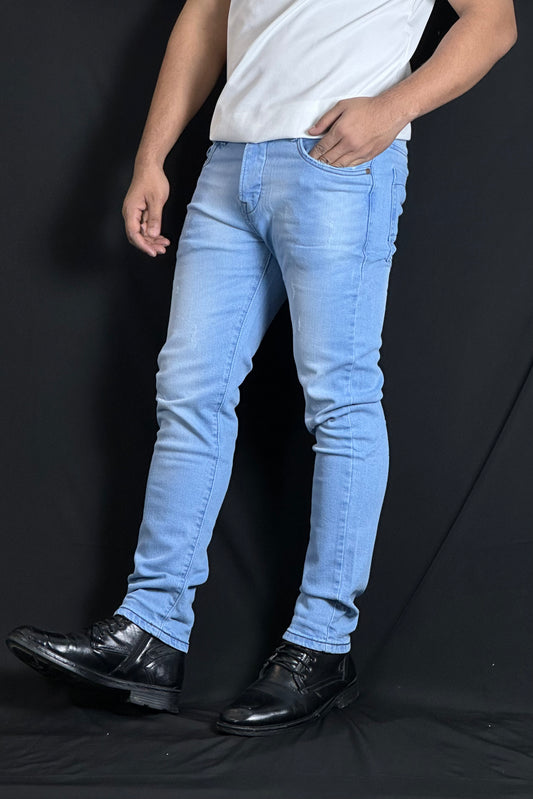 স্কাই ব্লু কালার জিন্স প্যান্ট-Plain