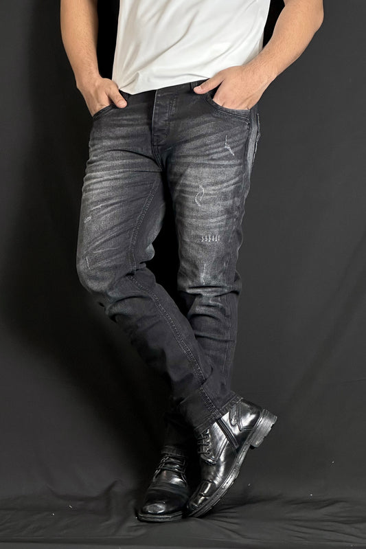 ব্ল্যাক ওয়াশ কালার জিন্স প্যান্ট-Ripped