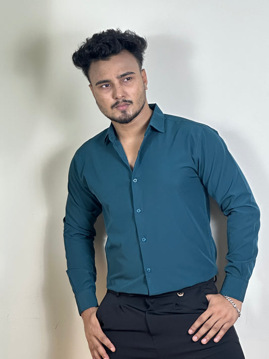 bottle Green China Formal Shirt
