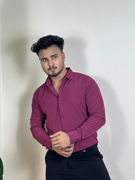 Maroon China Formal Shirt