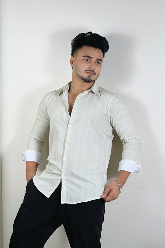 Chaina Premium Light Lemon Striped Shirt