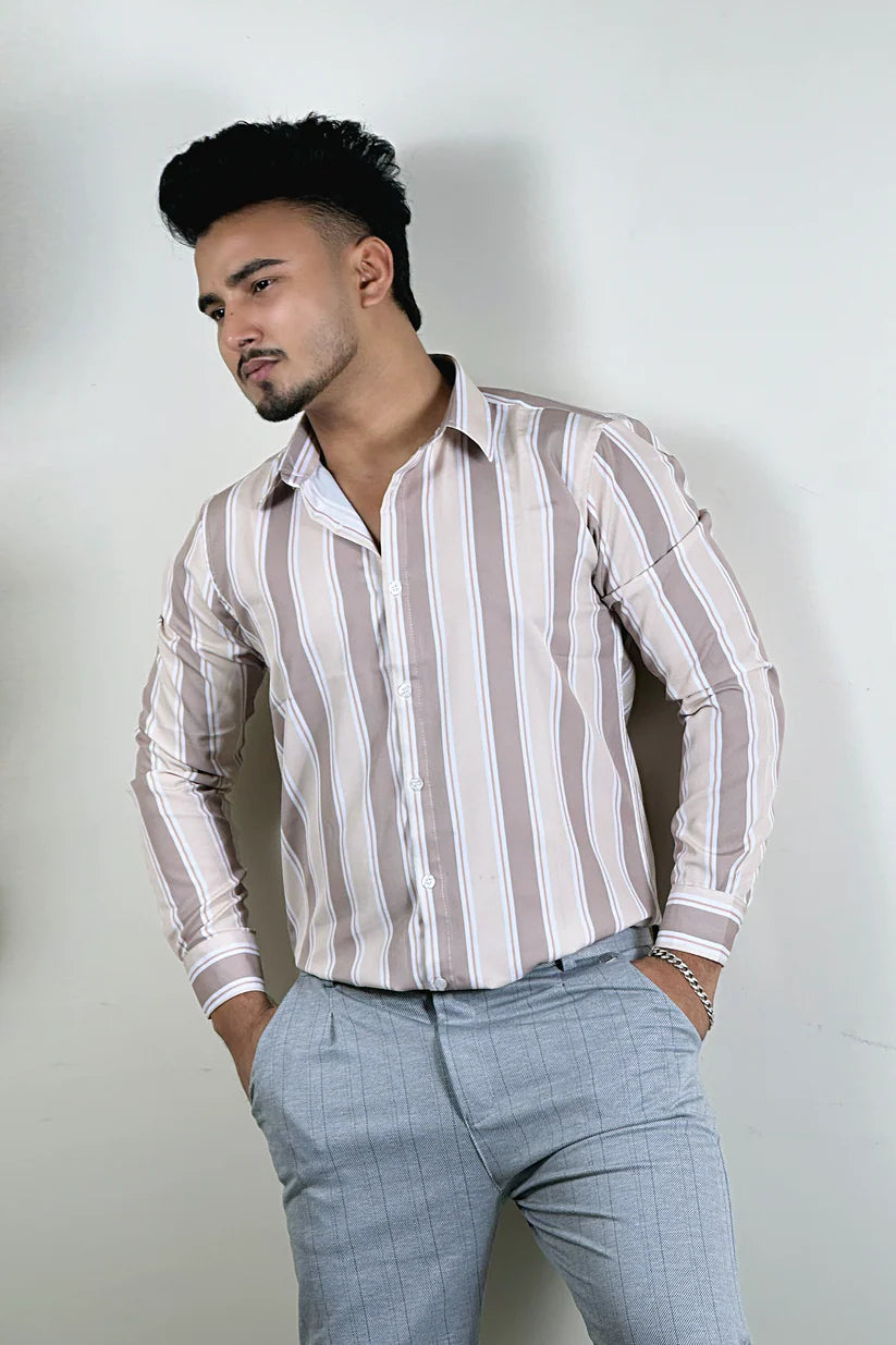 Cream Colour Old Money Shirt |OMS