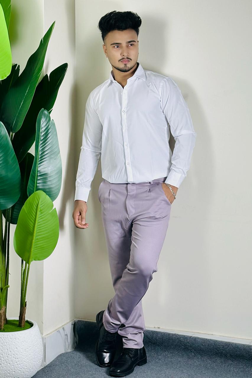 White Shirt+Silver Gray Formal Pant_C0MBO OFFER
