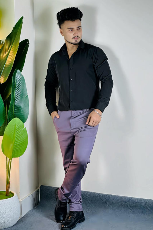 Black Shirt+Onion Colour Formal Pant_COMBO OFFER