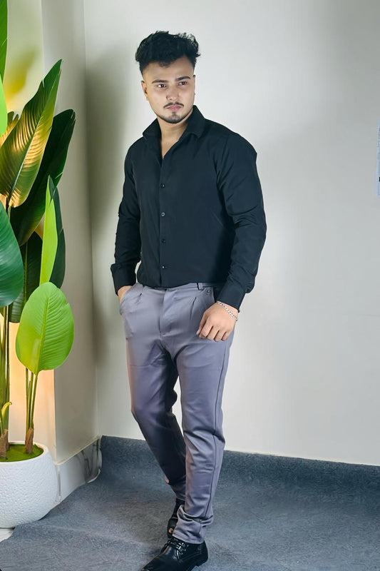 Black Shirt+Gray Formal Pant_COMBO OFFER
