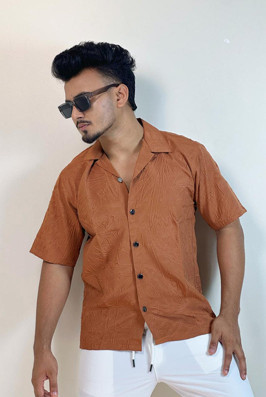 Terracotta Color Drop shoulder Shirt CUBAN