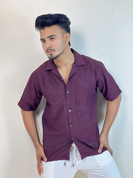 Premium Cuban Collar Shirt – Drop Shoulder Shirt