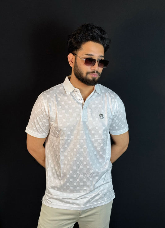 সাদা কালার পোলো টি-শার্ট-GS