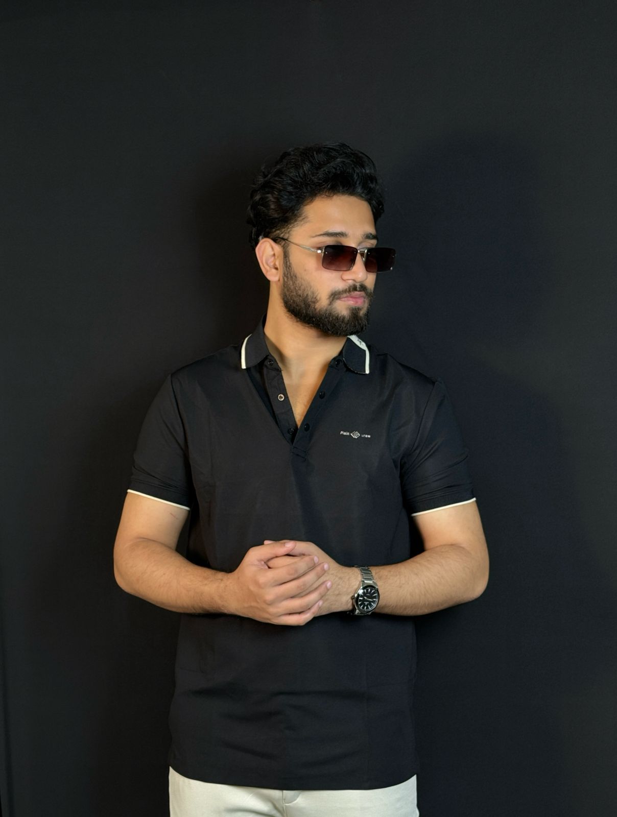 ব্ল্যাক কালার পোলো টি-শার্ট-RAW