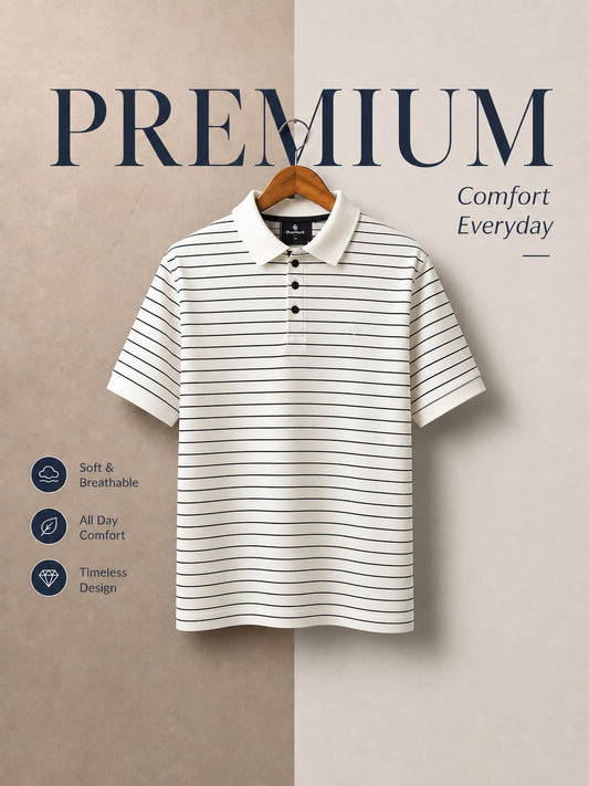 White Colour Polo T-Shirt |FTS