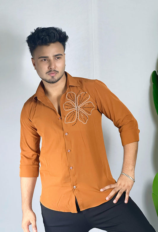 Chinese Rust Orange Stone Original