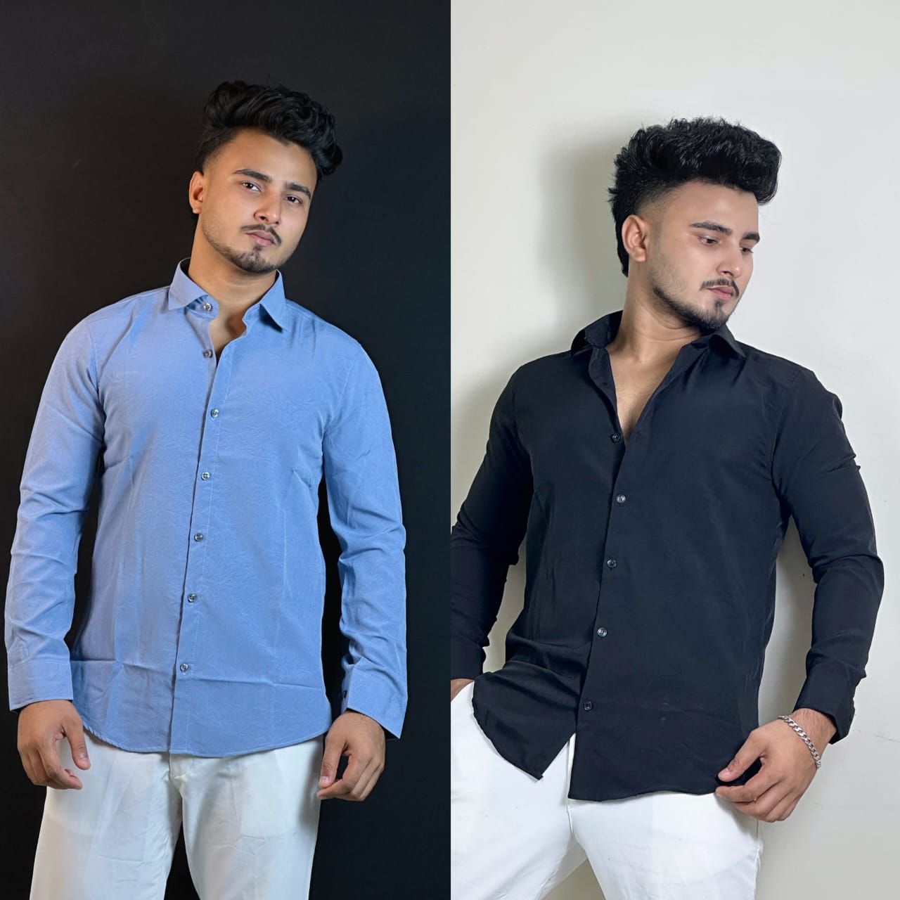 Black+Sky Colour Formal Shirt Combo|VM