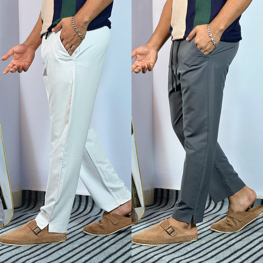 White+Gray Colour 2 piece Combo Lowcut Baggy
