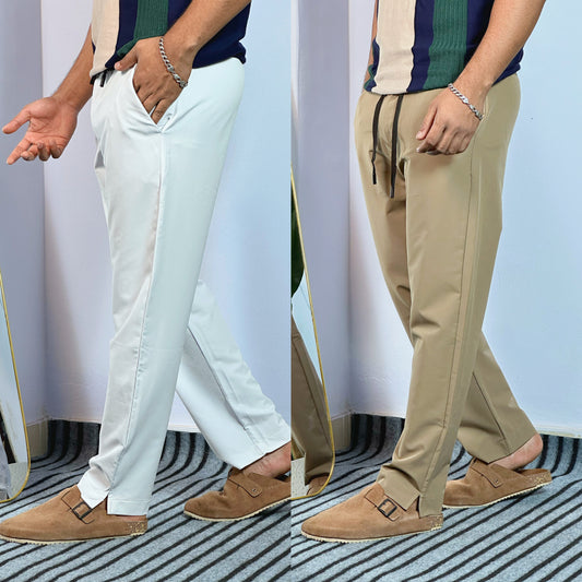 White+Brown Colour 2 piece Combo Lowcut Baggy