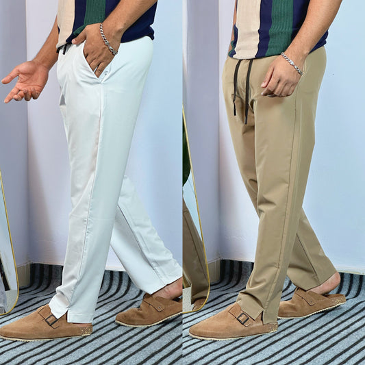 White+Brown Colour 2 piece Combo Lowcut Baggy