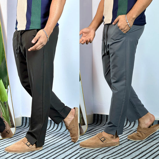 Black+Gray Colour 2 piece Combo Lowcut Baggy